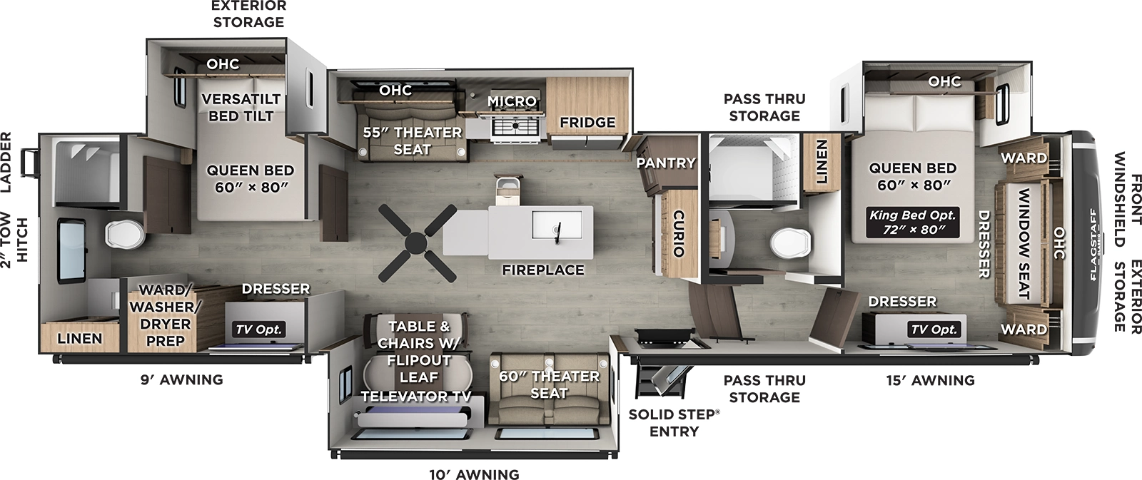 Flagstaff Classic Fifth Wheels 403CDB Floorplan